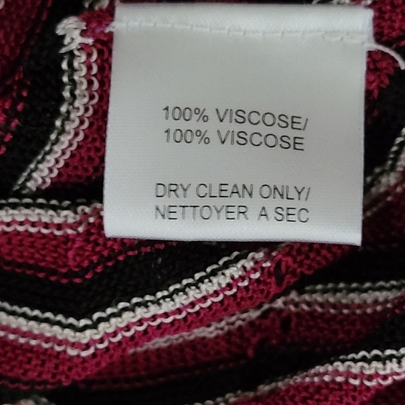 Trina Turk Purple, Black White Chevron Knit Belted Shift Knee Length Dress M - Picture 10 of 10